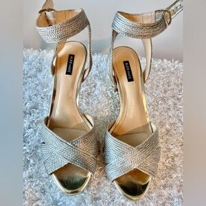 Alex Marie Metallic Textured Heels
